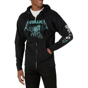 Metallica adult Standard Official S&m2 Moose Skull Black Unisex Zip Hoodie