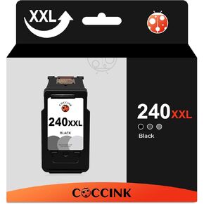 خرطوشة حبر COCCINK 240XXL بديلة لطابعة Canon Pixma MG3520 MG3522 MG3600 MG3620 MG3120 MG2120 TS5120 MX452 MX512 MX532 MX472 لطابعة Canon PG-240 XXL حبر Ptinter عالي الإنتاجية (1 أسود)