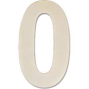 12 Inch Large Wood Number Sign 0, Unfinished Blank Wooden Slice Board for DIY Crafts Home Birthday Decorations Props