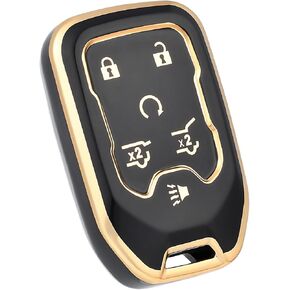 OFFWEGO for GMC Key Fob Cover fit GMC Chevy Chevrolet Suburban Tahoe Acadia Terrain Yukon XL Key Fob Case Soft TPU Protector Key Shell(Silver Purple)