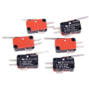 6Pcs V-152-1C25 3P Short Straight Hinge Lever Type Miniature Micro Limit Switch SPDT 1NO 1NC (Pack of 6) CYT1079