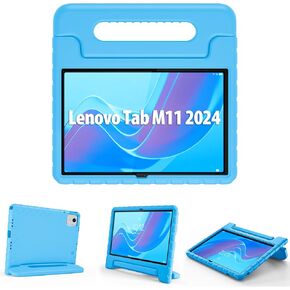 ProCase Kids Case for Lenovo Tab M11 / Lenovo Tab K11 LTE 2024, Shockproof Lightweight Kids Friendly Case with Convertible Handle Stand for Girls Boys Children Toddler Baby -Blue