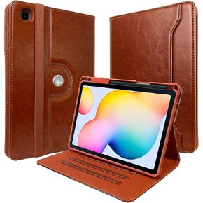 E NET-CASE Slim Case for Samsung Galaxy Tab S6 Lite 10.4 Inch 2024/2022/2020 with S Pen Holder, Shockproof Cover with Clear Transparent Back Shell,Multi-Angle Viewing (Brown)