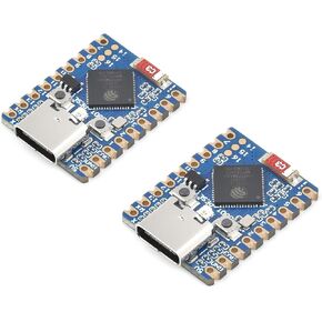Waveshare 2PCS ESP32-S3 Mini Development Board, Based on ESP32-S3FH4R2 Dual-Core Processor, 240MHz Running Frequency, Support 2.4GHz Wi-Fi & Bluetooth 5, Onboard 4MB Flash Memory/2MB PSRAM