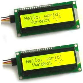 2 PCs IIC/I2C/TWI 1602 Serial Yellow Backlight LCD Display for Arduino