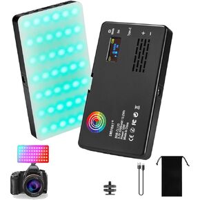RGB Video Light Pocket LED On-Camera Lights camera lighting Built-in 3100mAh Rechargeable Battery 360 Full Color 20 Light Effects CRI≥95 2500-9000K Panels for Photography streaming video recording