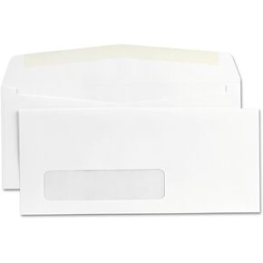 Universal UNV35219 3.88 in. x 8.88 in. #9 Square Flap Gummed Business Envelope with Window - White (500/Box)