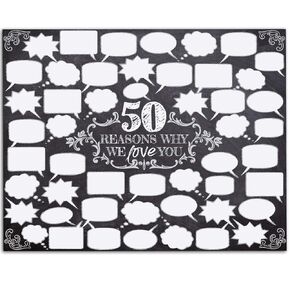 50 Reasons Why We Love You - Talk Bubbles - 11x14 Unframed Art Print - Perfect Personalized Gift and Decor For Birthday Party, Anniversary and Wedding Under $15