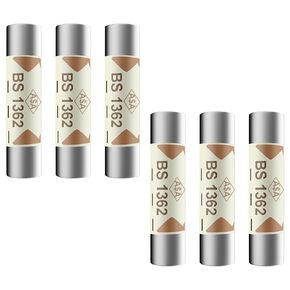 Cartridge Fast Blow Tube 13A 250V Ceramic Fuse 6x25mm for Power Strip Experiment Circuit Appliance Repair - (6 Pcs)