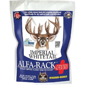 Whitetail Institute Alfa-Rack Plus Deer Food Plot Seed - Perennial Blend of Deep-Root Forages that Thrive on Hilltops and Hillsides - Highly Nutritious and Attractive to Deer