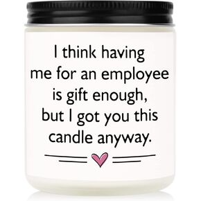 Lavender Scented Candles - Boss Gifts for Women Men, Boss Day Gifts, Funny Gifts for Best Boss, Boss Lady - Natural Soy Wax Candle