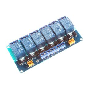 NOYITO 6-Channel Relay Module 5V 12V 24V High Low Level Trigger with Optocoupler Isolation Relay Load AC 250V 10A DC 30V 10A (DC 5V, Blue)