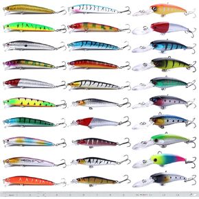 XBLACK Hard Fishing Lures Set Minnow Lures Set 30PCS for Beginner Starter, XBLACK Baits, Catch Big Fish!