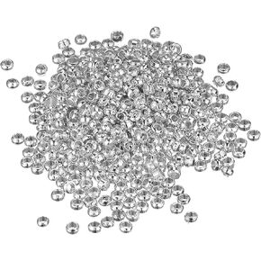 uxcell 1000Pcs Round Crimp Beads, 1.5mm Crimp End Spacer Beads Tiny Stoppers for Bracelet Jewelry Making DIY, Gold Tone