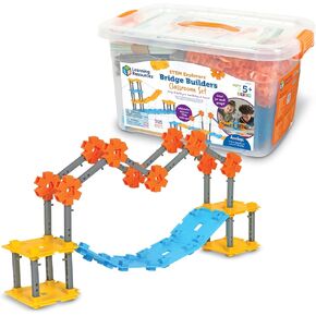 Learning Resources STEM Explorers Bridge Builders Classroom Set, 305 Pieces, STEM Projects for Students Ages 5+, Back to School and Teacher Supplies,Back to School