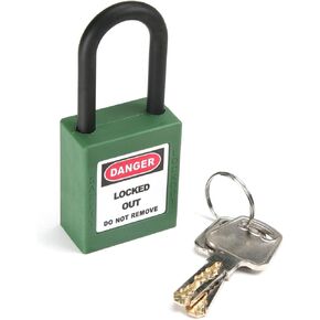 MroMax Lockout Tagout Lock, Safety Padlock Keyed Alike,Loto Security Padlock Nylon Shackle Orange Padlock for Lock Out Tag Out 3Pcs