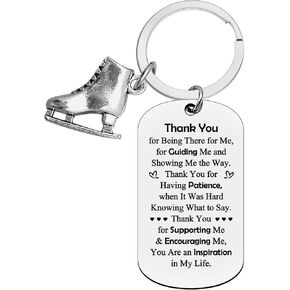 Xiahuyu Skating Coach Gifts Keychain Ice Skate Coach Appreciation Gift Figure Skater Gift Figure Skating Coach Christmas Birthday Leaving Retirement Gift Thank You Gift for Skating Coach