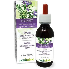 Naturalma Rosemary (Rosmarinus officinalis) leaf Alcohol-free Tincture - 4 fl oz Liquid extract in drops - Herbal supplement - Vegan