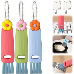 2024 Colorful 3 in 1 Multifunctional Cleaning Brush,Cup Lid Gap Cleaning Brush Set,Tiny Silicone Cup Holder Cleaner,Home Kitchen Cleaning Tools (Light Blue)…