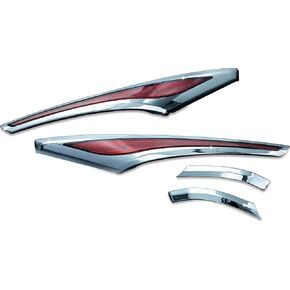 Kuryakyn 3232 Motorcycle Lighting Accessory: LED Saddlebag Accent Swoops with Red Lenses for 2012-17 Honda Gold Wing GL1800 & F6B Motorcycles, Chrome, 1 Pair , black