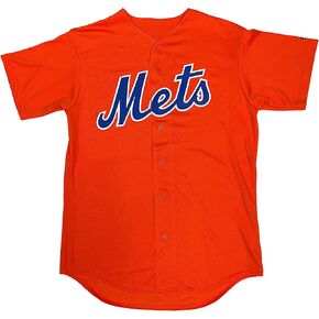 New York Mets Men's Cool Base Pro Style Replica Game Jersey (Small) Orange