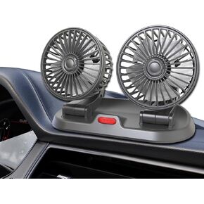 مروحة هواء تبريد السيارة، مروحة تبريد تلقائية محمولة، مروحة سيارة مزدوجة الرأس، مروحة رأس مزدوجة قابلة للدوران 360 درجة، مروحة USB محمولة للسيارة مع سرعتين، مروحة سيارة للوحة القيادة SUV RV Truck Boat in Kuwait