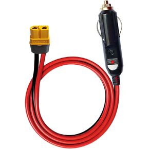 كابل تمديد 12AWG XT60، قابس ولاعة سجائر السيارة بطول 3.3 قدم إلى كابل تمديد موصل أنثى XT60 مع لوحة شمسية RV محطة طاقة محمولة مولد للطاقة الشمسية
