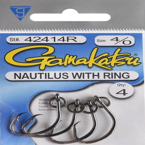 Gamakatsu Nautilus Circle Hooks with Ring (Pack of 4) in Saudi Arabia
