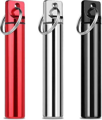 3 Pcs Metal Portable Toothpick Holder Box Toothpick Holder Box Pocket Picks Case Aluminum Alloy Toothpick Container with Ring for Outdoor Travel Camping Picnic Purse in Saudi Arabia