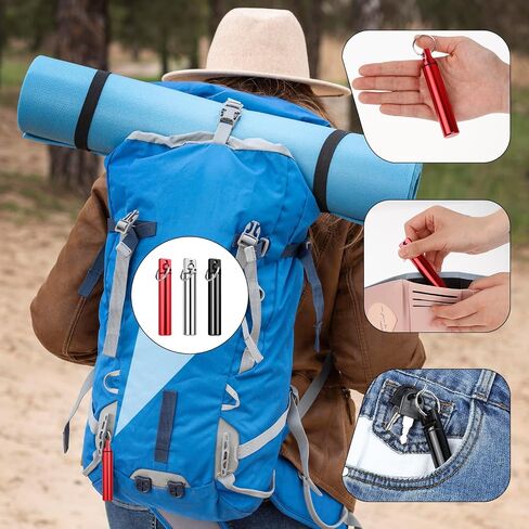 3 Pcs Metal Portable Toothpick Holder Box Toothpick Holder Box Pocket Picks Case Aluminum Alloy Toothpick Container with Ring for Outdoor Travel Camping Picnic Purse in Saudi Arabia