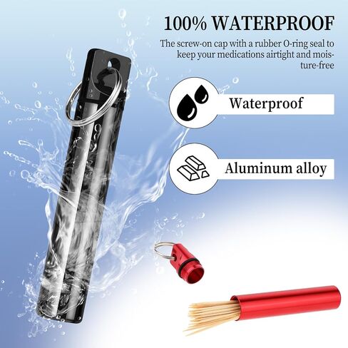 3 Pcs Metal Portable Toothpick Holder Box Toothpick Holder Box Pocket Picks Case Aluminum Alloy Toothpick Container with Ring for Outdoor Travel Camping Picnic Purse in Saudi Arabia