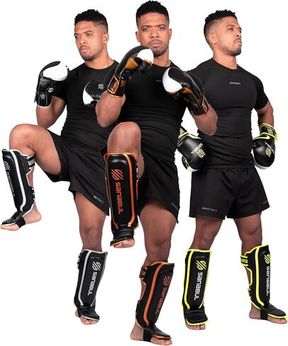 Sanabul Essential Kickboxing Shin Guards | MMA Shin Guards | Muay Thai Shin Protectors with Hook & Loop Straps in Kuwait