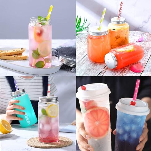 HAKACC Disposable Paper Straws for Drinking, 10 Different Pattern Party Straws for Birthday Wedding and Holiday DIY Decorations in Saudi Arabia