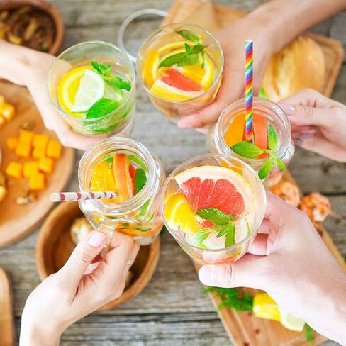 HAKACC Disposable Paper Straws for Drinking, 10 Different Pattern Party Straws for Birthday Wedding and Holiday DIY Decorations in Saudi Arabia