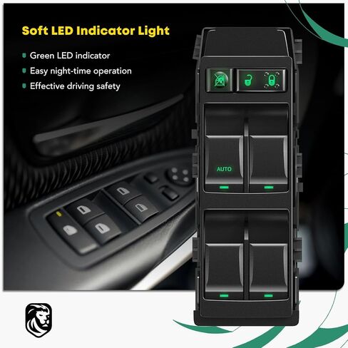 YHTAUTO Master Power Window Switch جانب السائق لاستبدال جيب كومباس، باتريوت، كرايسلر 200، سيبرينغ، دودج أفينجر، رام داكوتا، ميتسوبيشي، 7+6 دبابيس، مفتاح تحكم تلقائي لأعلى وأسفل النافذة in Saudi Arabia
