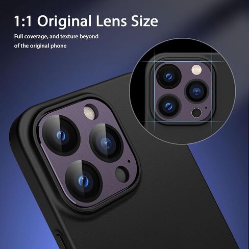 [عبوتان] واقي عدسة الكاميرا لهاتف iPhone 14 Pro/iPhone 14 Pro Max، غطاء كاميرا من الزجاج المقوى 9H، جراب معدني بحلقة معدنية مقاوم للخدش وسهل التركيب - أسود in Kuwait