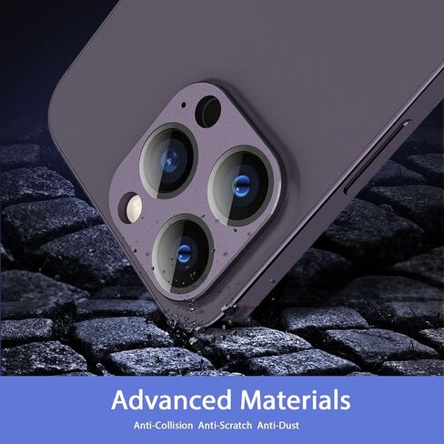 [عبوتان] واقي عدسة الكاميرا لهاتف iPhone 14 Pro/iPhone 14 Pro Max، غطاء كاميرا من الزجاج المقوى 9H، جراب معدني بحلقة معدنية مقاوم للخدش وسهل التركيب - أسود in Kuwait