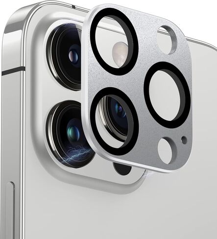 [2Pack] for iPhone 14 Pro/iPhone 14 Pro Max Camera Lens Protector, 9H Tempered Glass Camera Cover Screen Metal Ring Case Friendly Scratch Resistant Easy to Install - Black in Saudi Arabia