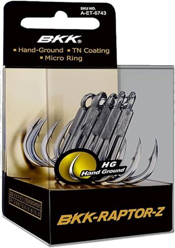 BKK Raptor-X Treble Hook 3X | Saltwater Corrosion Resistant Bright Tin Coating | Hand Ground Point | Heavy Duty Lure Hook, Popping, Stickbaits in Saudi Arabia