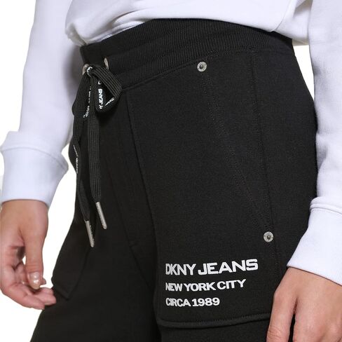 بنطال جينز نسائي من DKNY كاجوال متوسط ​​الارتفاع برباط وشعار الركض in Saudi Arabia