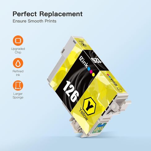حبر E-Z (استبدال خرطوشة الحبر المعاد تصنيعها TM لخراطيش حبر Epson 126 T126 للاستخدام مع WF-3540 WF-3520 WF-7010 WF-7510 Workforce 630 Workforce 545 Stylus NX430 NX330(BCMY، 4 عبوات) in Saudi Arabia
