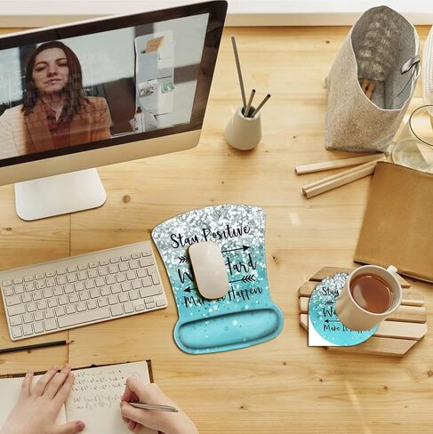 Black Mouse Pad with Stitched Edge Non-Slip Rubber Base, Soft Gel Wrist Guard Office Accessories Desk Decor for Computers ,African American Wall Art Black Woman Queen, for Gaming Work Men Women in Saudi Arabia