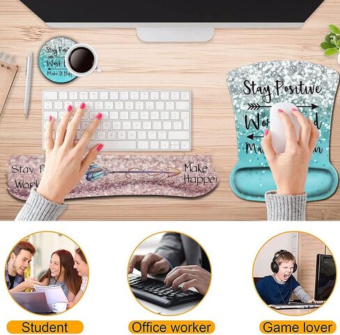 Black Mouse Pad with Stitched Edge Non-Slip Rubber Base, Soft Gel Wrist Guard Office Accessories Desk Decor for Computers ,African American Wall Art Black Woman Queen, for Gaming Work Men Women in Saudi Arabia