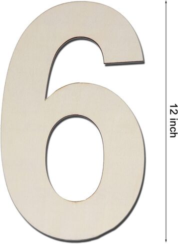 12 Inch Large Wood Number Sign 0, Unfinished Blank Wooden Slice Board for DIY Crafts Home Birthday Decorations Props in Saudi Arabia