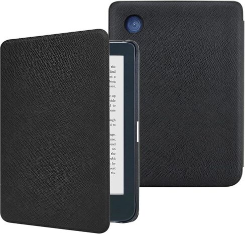 DMLuna Case for Kobo Clara BW (Model N365) / Clara Colour (Model N367) / Clara 2E 6", Ultra Slim Lightweight Folio Premium PU Leather Protective Cover with Auto Sleep/Wake Function, Black in Kuwait