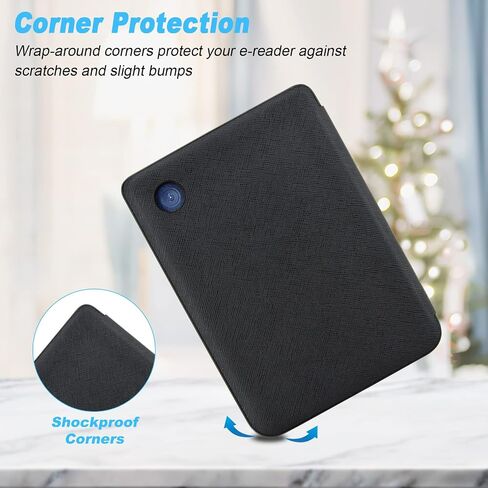 DMLuna Case for Kobo Clara BW (Model N365) / Clara Colour (Model N367) / Clara 2E 6", Ultra Slim Lightweight Folio Premium PU Leather Protective Cover with Auto Sleep/Wake Function, Black in Kuwait