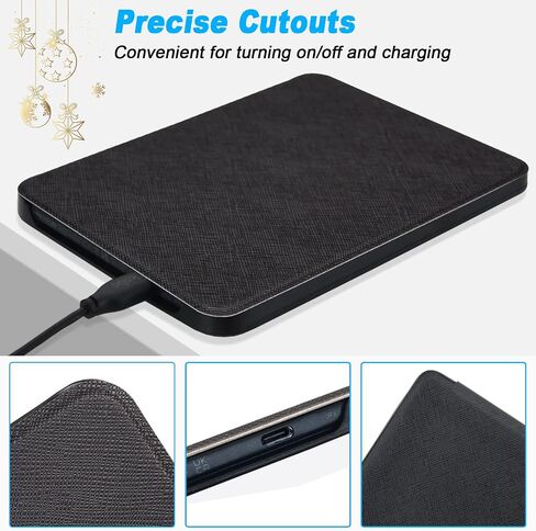 DMLuna Case for Kobo Clara BW (Model N365) / Clara Colour (Model N367) / Clara 2E 6", Ultra Slim Lightweight Folio Premium PU Leather Protective Cover with Auto Sleep/Wake Function, Black in Kuwait