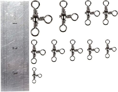 Dr.Fish 30 Pack Fishing 3 Way Swivels, 35-175LB, Three Way Barrel Swivels Fishing Tackle Catfish Rig in Kuwait