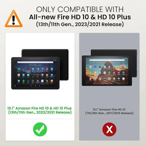 حافظة MoKo لجهاز Kindle Fire HD 10 & 10 Plus الجديد تمامًا (الجيل 13/11، إصدار 2023/2021) 10.1 بوصة - غطاء حامل نحيف قابل للطي مع تنبيه/غفو تلقائي، أسود in Saudi Arabia