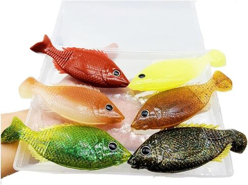 DAMIDEL 4 قطع كبيرة من طُعم صيد الحبار المحاكاة، عيون ثلاثية الأبعاد، مكعبات رصاص مدمجة متعددة الألوان من خلال الخدمة الشاقة، مستقرة ومغرية in Kuwait